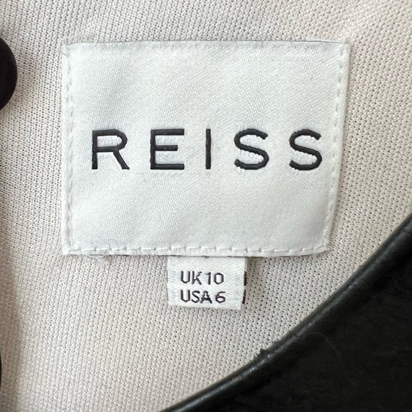 REISS Women’s Lavine Rose Wool Dress Worn on TV Size 6 Floral Metallic Luxury - Picture 9 of 15